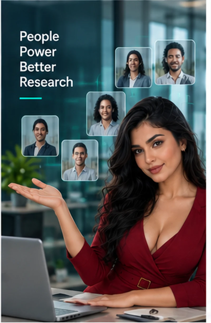 Presenter introducing people-centred research and respondent insight concepts.